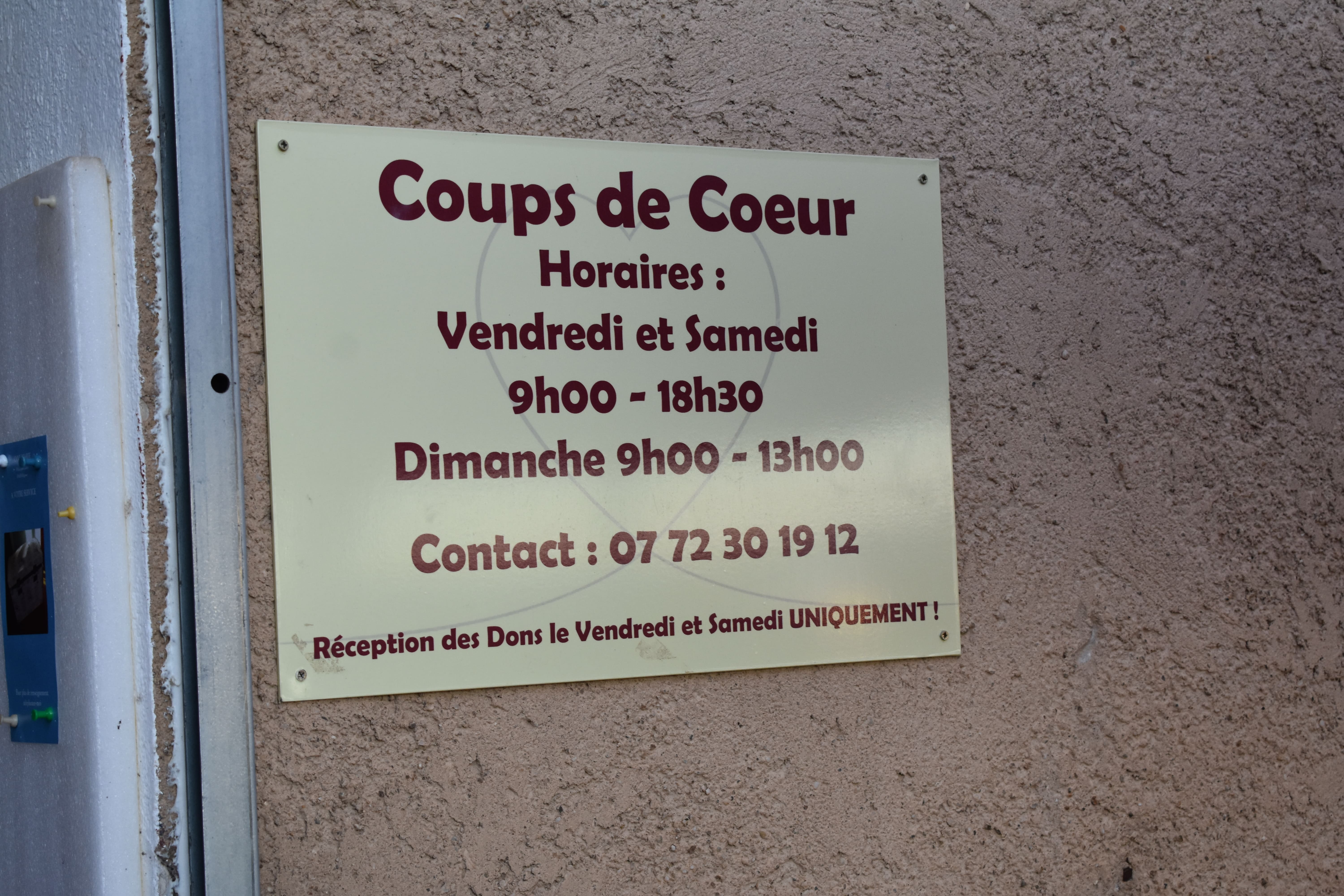 les heures d'ouverture de la boutique