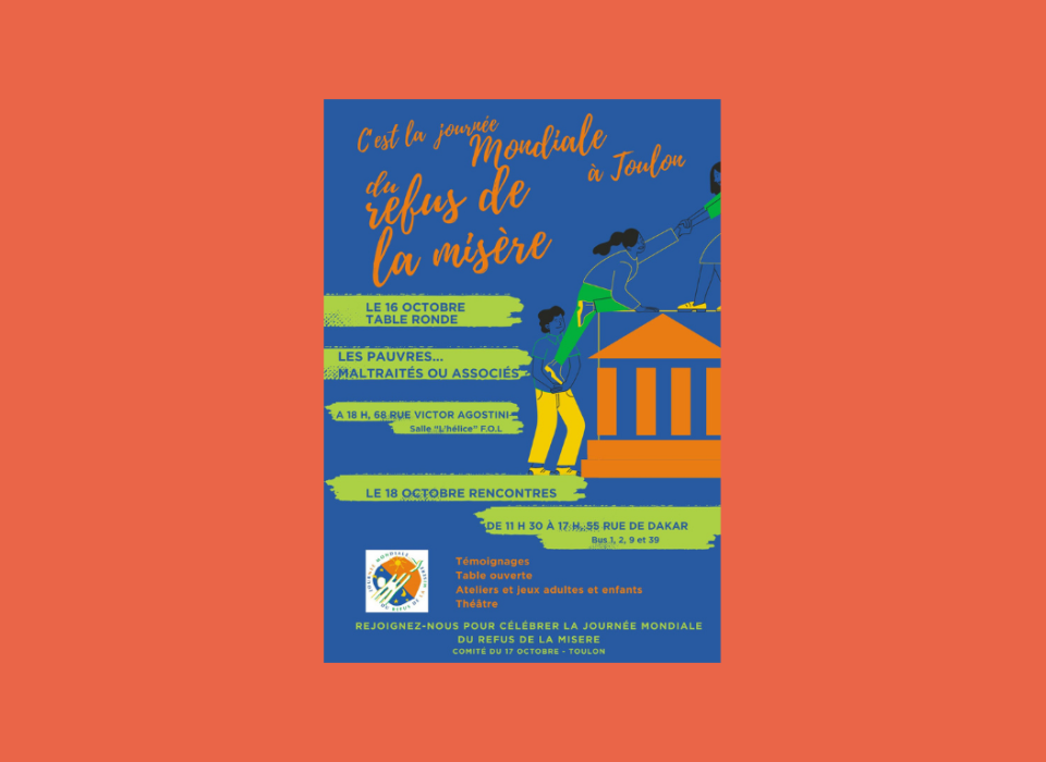 affiche de la journée mondiale contre le refus de la misère